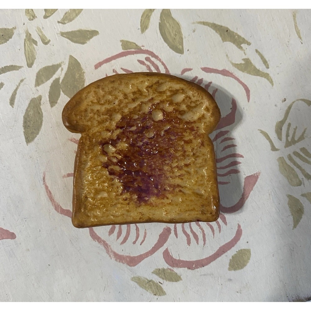 VTG Vanderbilt Toast & Jam Refrigerator Magnet Realistic Food Rubber Rare